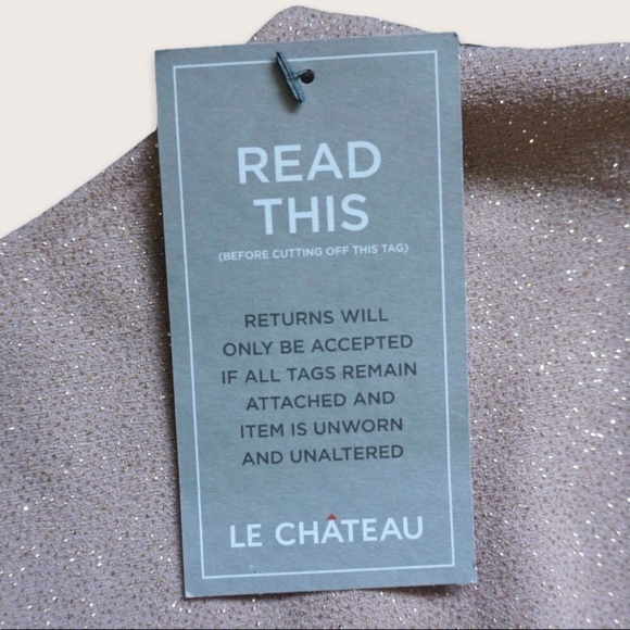LE CHATEAU | NWT Women’s Glitter Asymmetrical Hem Mini Dress Champagne Pink XXS - Picture 4 of 7